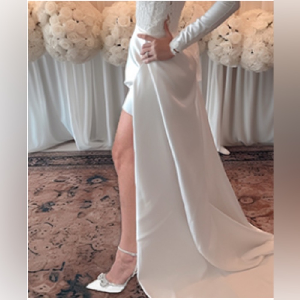 White and Silver Slingback Heels with Crystal Bow